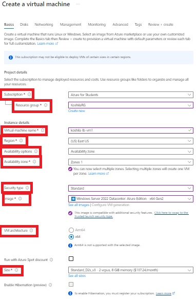 Create virtual machine